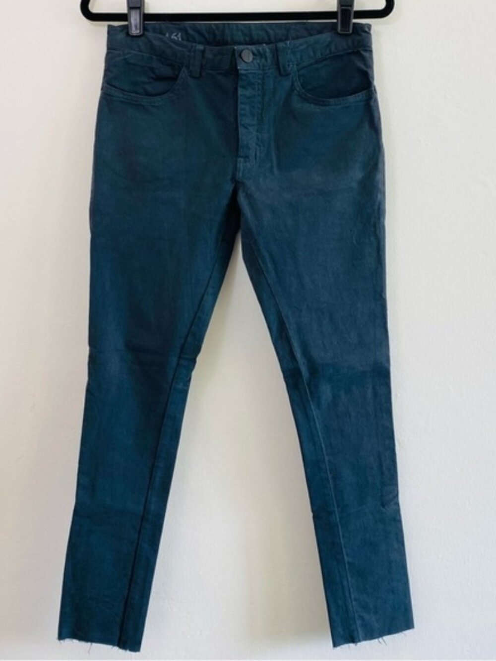 1.61 Pants Slim Skinny Jeans Navy #1 Blue Gray Raw Hem USA Made Womens Sz 25